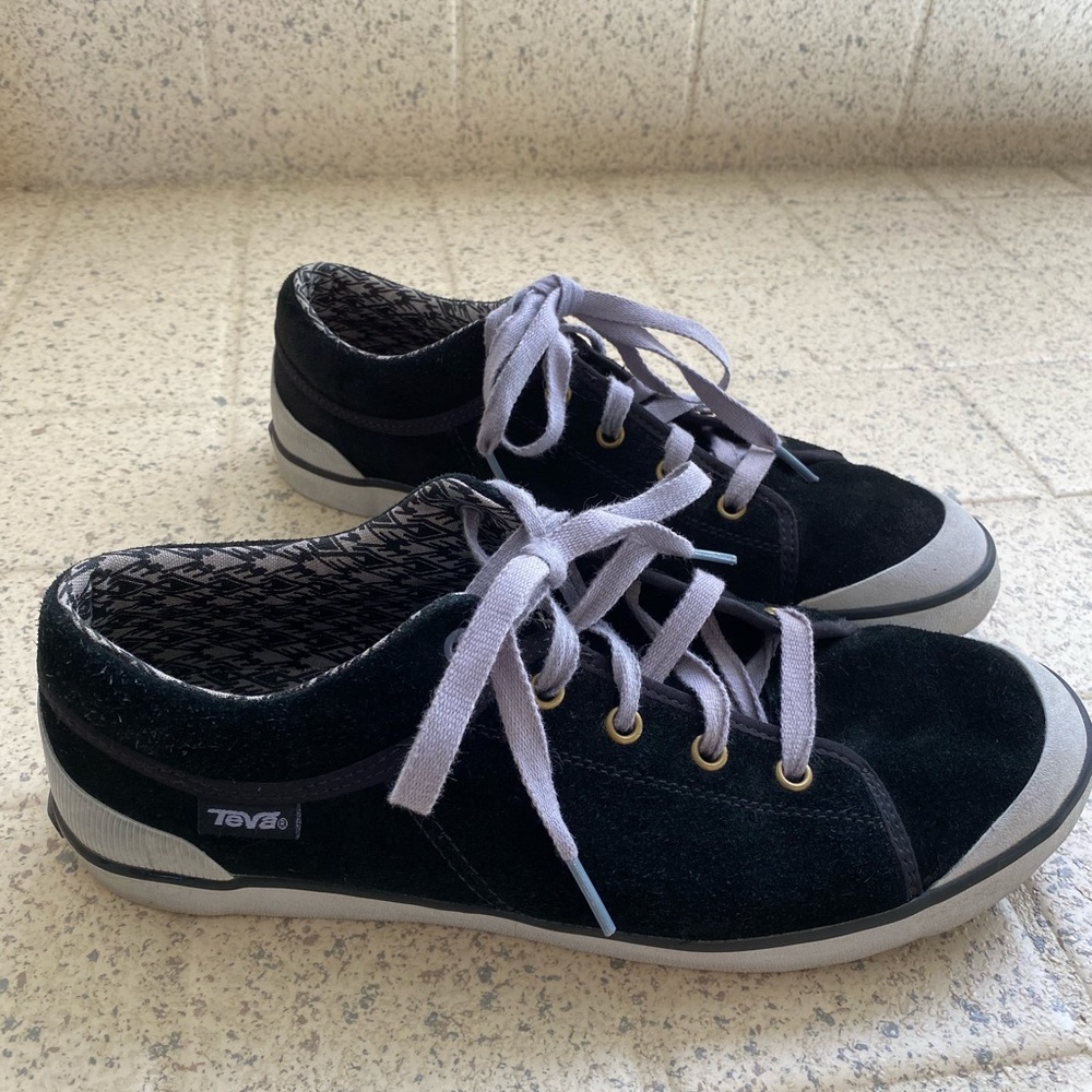 Teva black suede sneakers